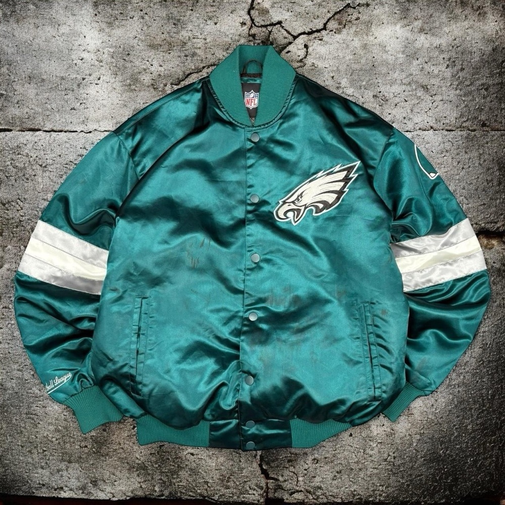 Philadelphia Eagles Vintage Y2K Satin Varsity Jacket